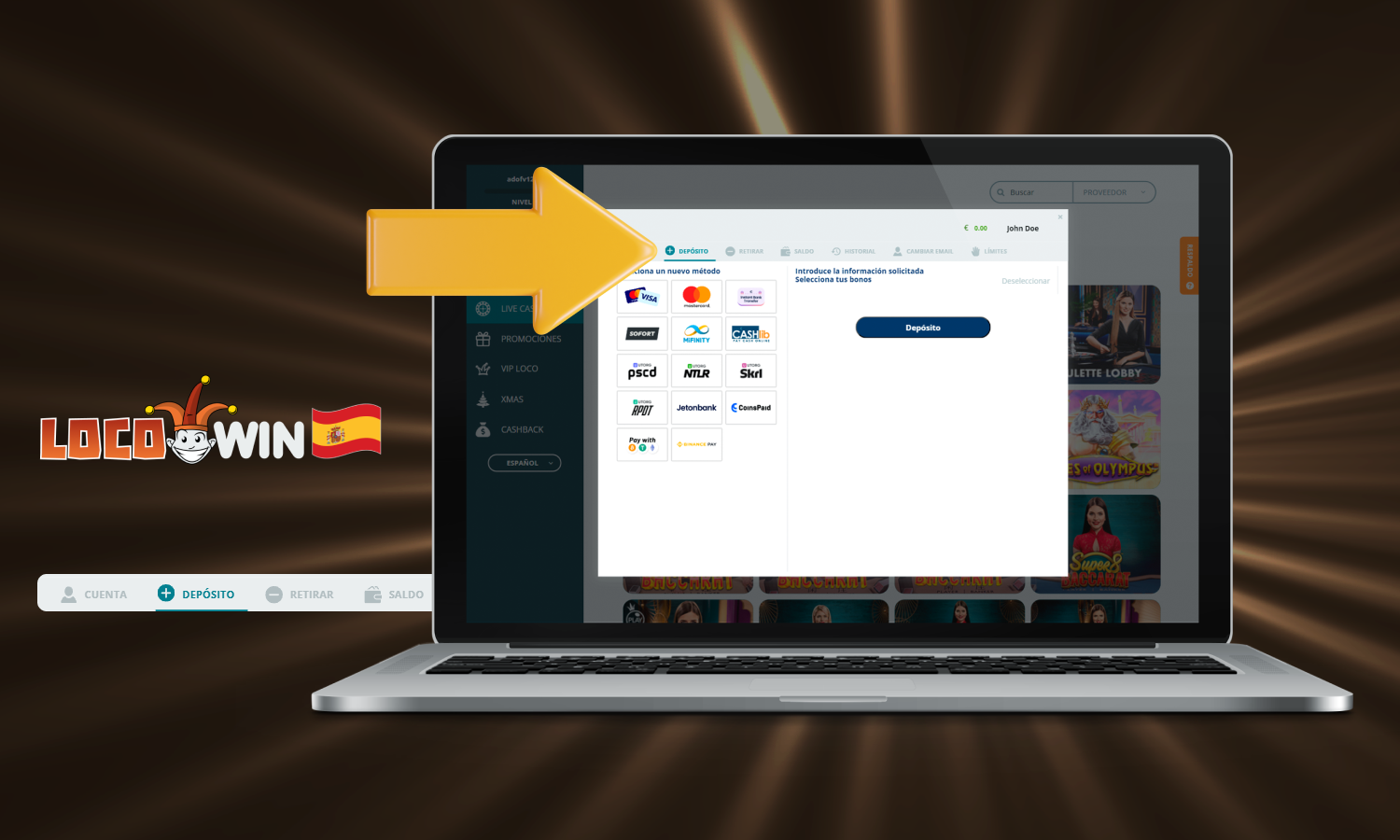 Dépôt au Locowin Casino France