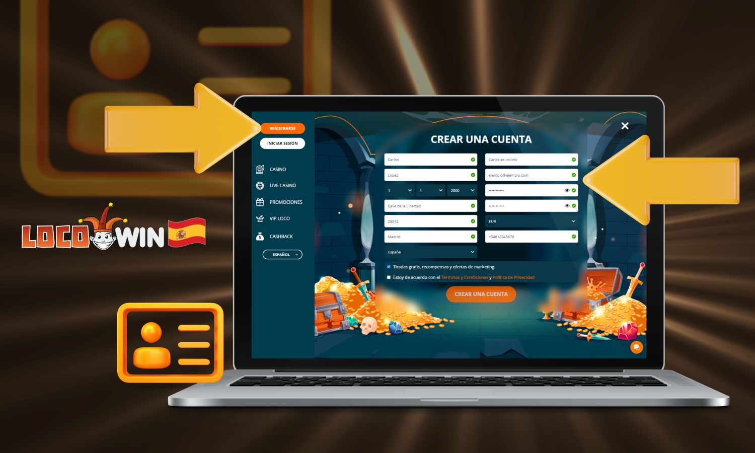 S'inscrire au Locowin Casino